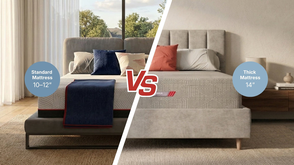 Thick Mattress (14โ) vs Standard (10โ12โ) for Side Sleepers
